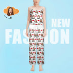 Custom Sleepwear Set With Face Customized Photo Pajamas Gifts for Her Heart & I love you