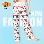 Custom Sleepwear Set With Face Customized Photo Pajamas Gifts for Her Heart & I love you