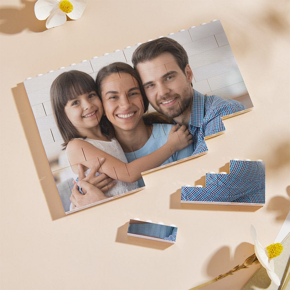 Personalized Building Block Puzzle Custom Photo & Text Brick Gift for Christmas
