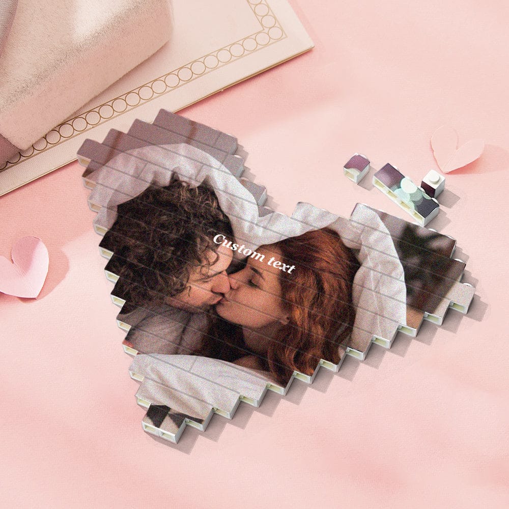 Personalised Heart Shaped Brick Puzzles Custom Photo Building Block