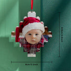 Custom Photo Block Building Bricks Lozenge Shape Christmas Ornament