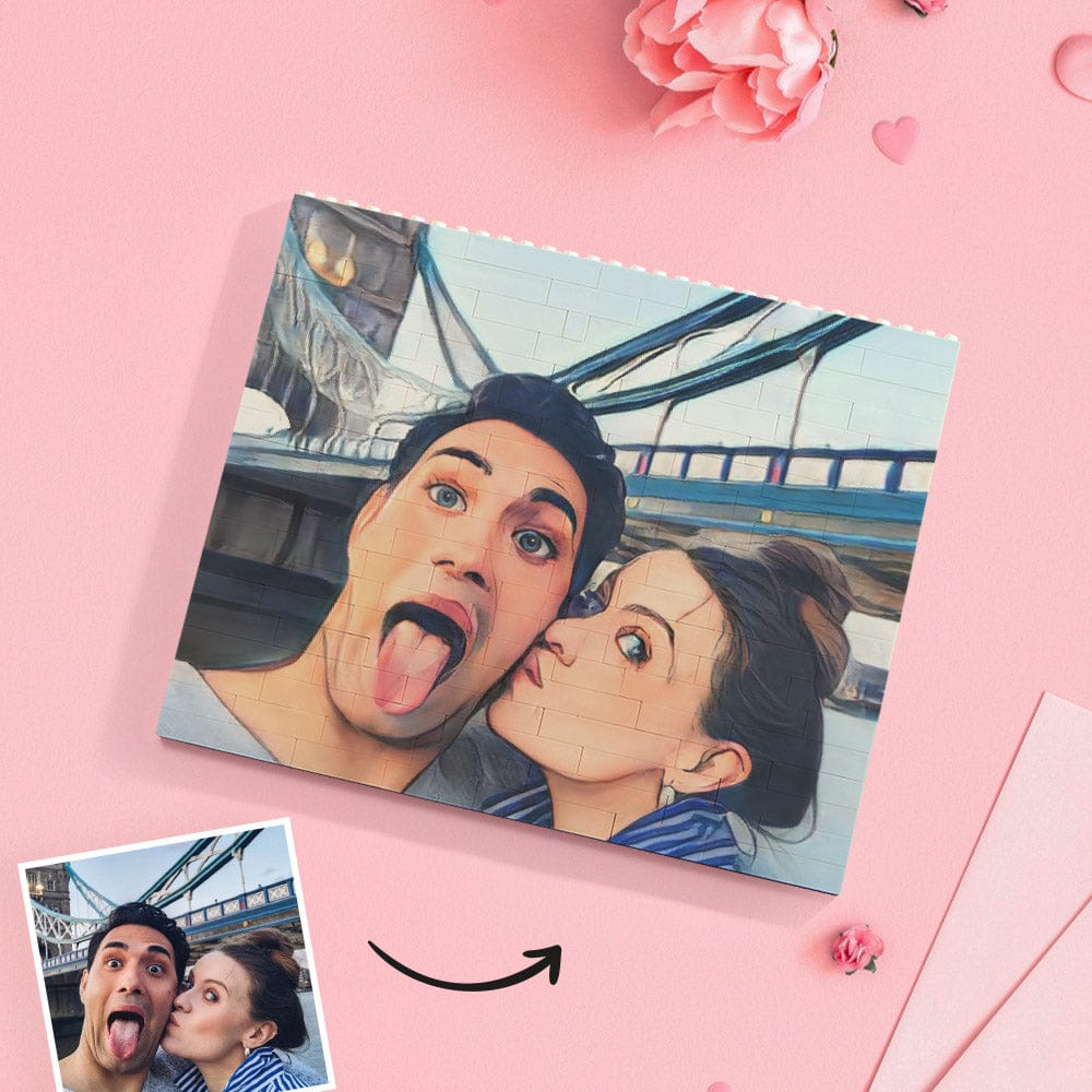 Custom Building Block Puzzle Personalized Cartoon Photo Brick Horizontal Toy Christmas Gifts