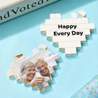 Custom Building Brick Puzzle Personalized Heart Shaped Photo Block