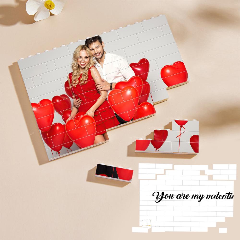 Personalized Building Brick Custom Photo & Text Block Square Shape Gift for Couples