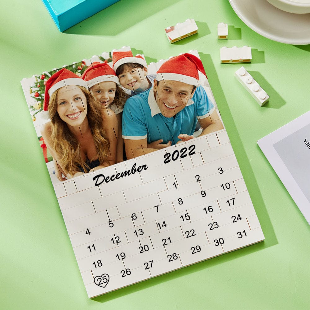 Custom Photo Building Block Puzzle Calendar Important Date Gifts for Him