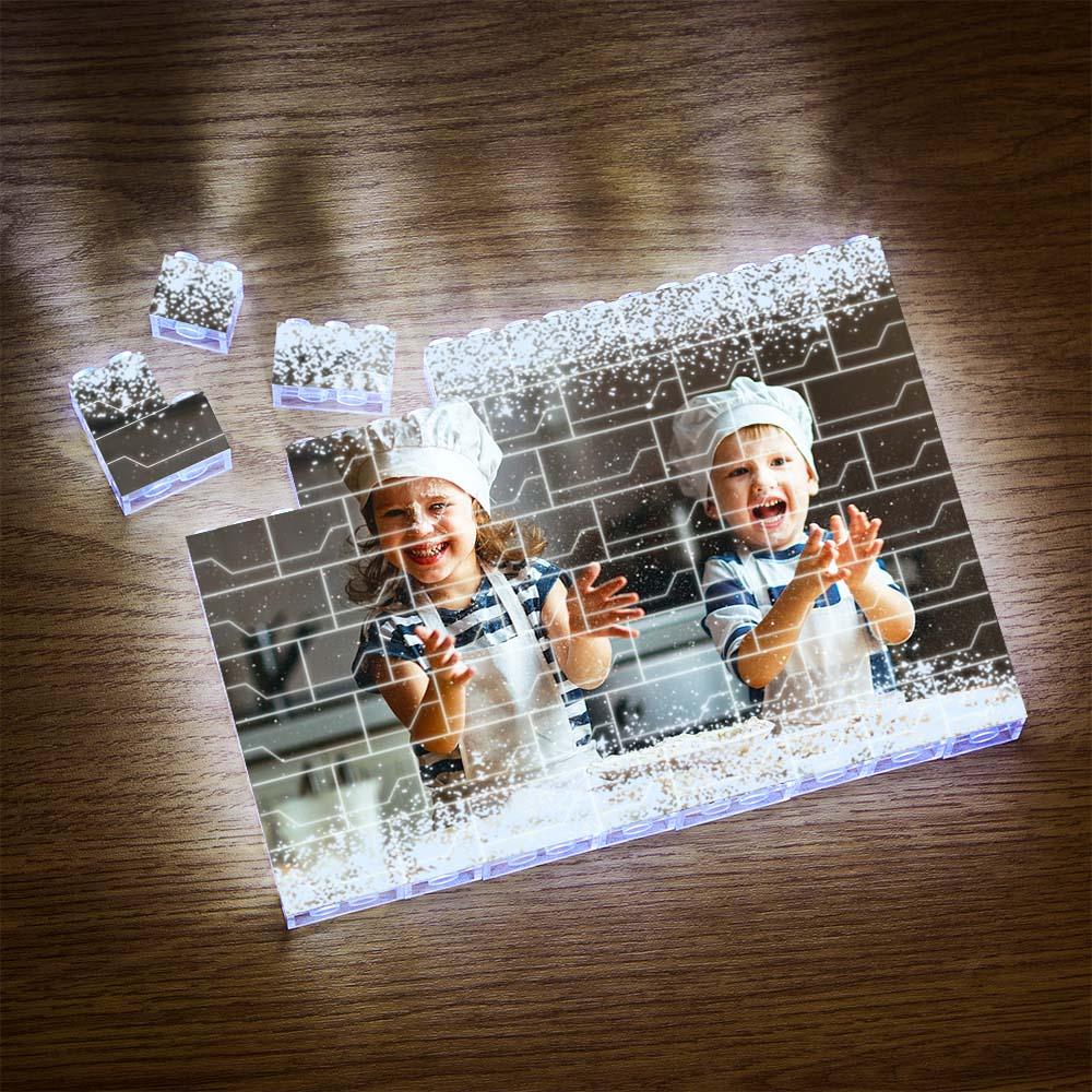 Bloque de fotos iluminado con luz LED blanca personalizado