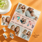 Heartfelt Photo Memories Mother's Day Gifts for Mom - Personalized Building Block Puzzle with Custom Photo UV Print for Home Display & Family Keepsakes