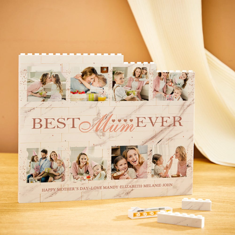 Custom Building Block Puzzle Horizontal Trio Photo Brick Best Mum Ever