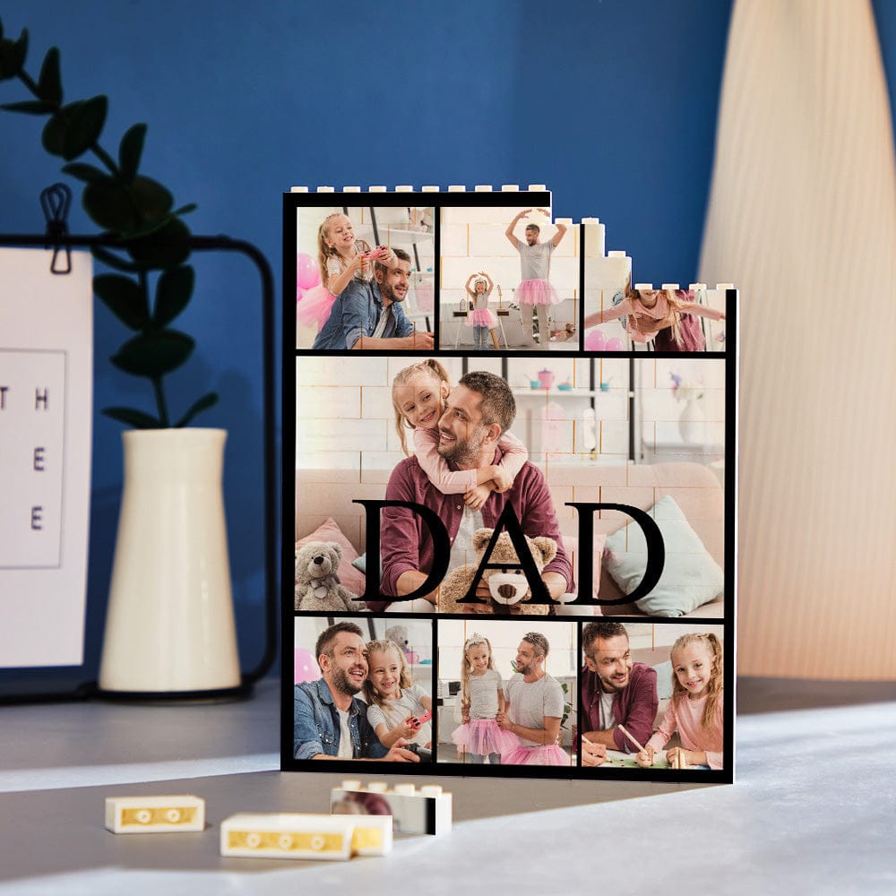 building block puzzle vertical building photo brick for dad happy custom gift for dad personalized gift