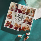 fathers day surprise custom gift for dad inspired by building block puzzle square photo brick best daddy ever father s day