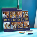 fathers day surprise custom gift for dad inspired by building block puzzle horizontal trio photo brick best dad ever