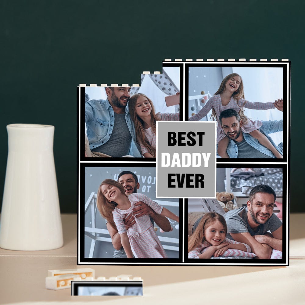 building block puzzle square photo brick best daddy ever custom gift for dad personalized gift