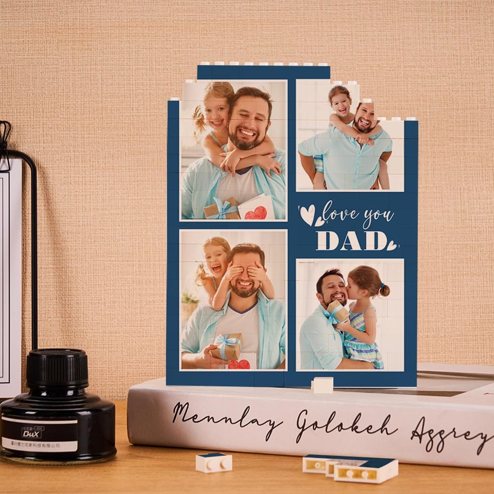 photo building block puzzle vertical building photo brick for ornament for dad personalized gift