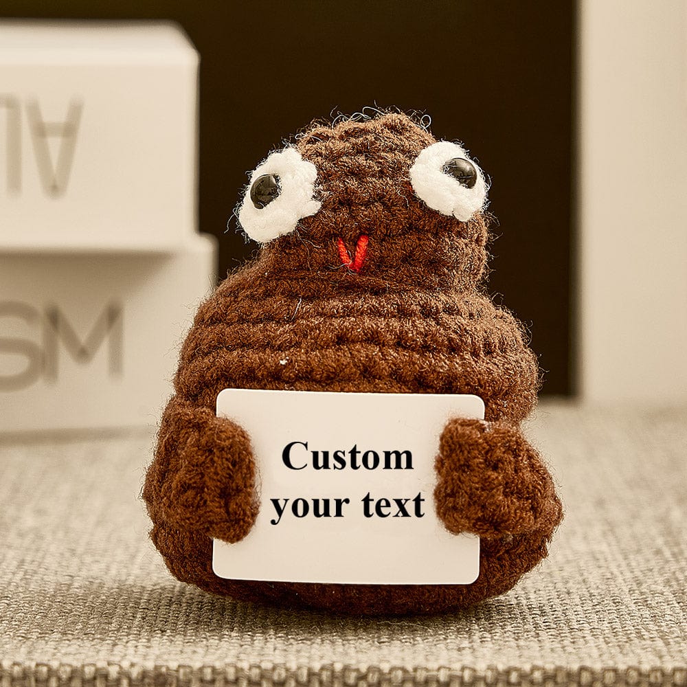Custom Text Funny Crochet Poo Plushy Desk Decor Gifts