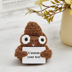 Funny Crochet Poo Plushy Custom Text Tiny Crochet Poo Desk Decor Gifts