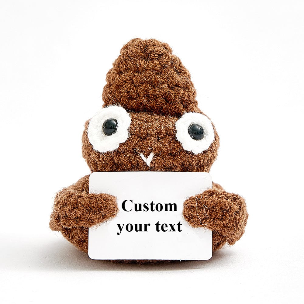Funny Crochet Poo Plushy Custom Text Tiny Crochet Poo Desk Decor Gifts
