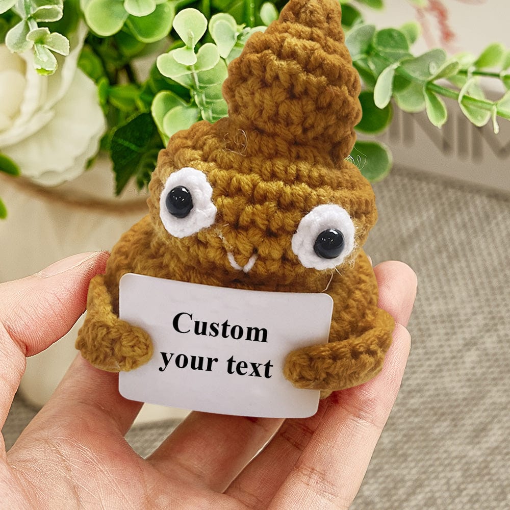 Funny Crochet Poo Plushy Custom Text Tiny Crochet Poo Desk Decor Gifts