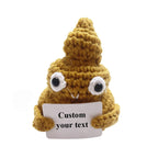 Funny Crochet Poo Plushy Custom Text Tiny Crochet Poo Desk Decor Gifts