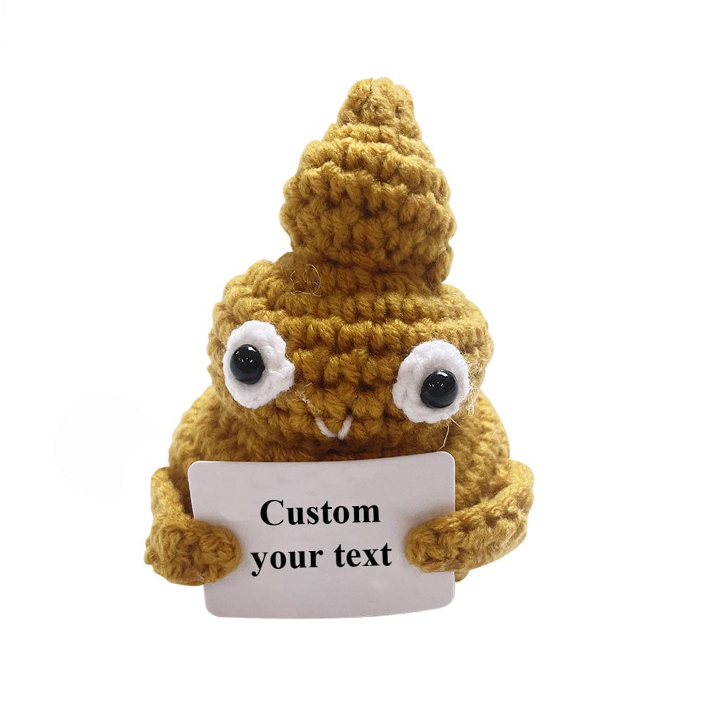 Funny Crochet Poo Plushy Custom Text Tiny Crochet Poo Desk Decor Gifts