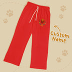 Personalized Pet Name Lounge Pants – Embroidered-Style Custom Sleepwear for Pet Lovers