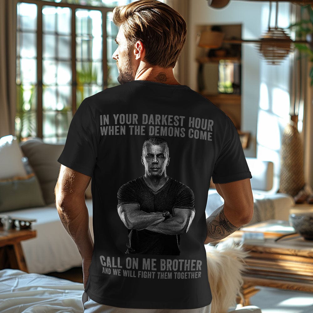 Custom Photo T-Shirt In Your Darkest Hour Call on Me Brother