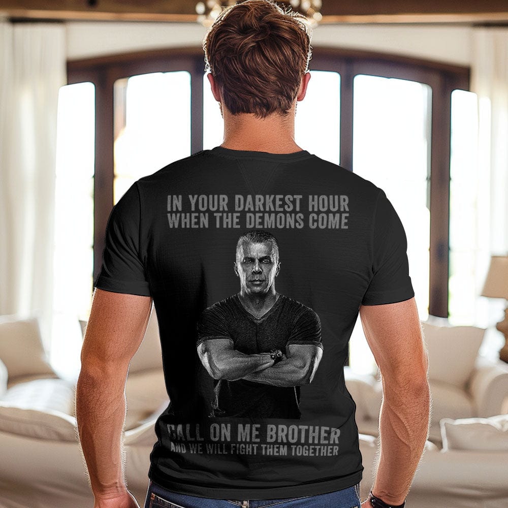 Custom Photo T-Shirt In Your Darkest Hour Call on Me Brother