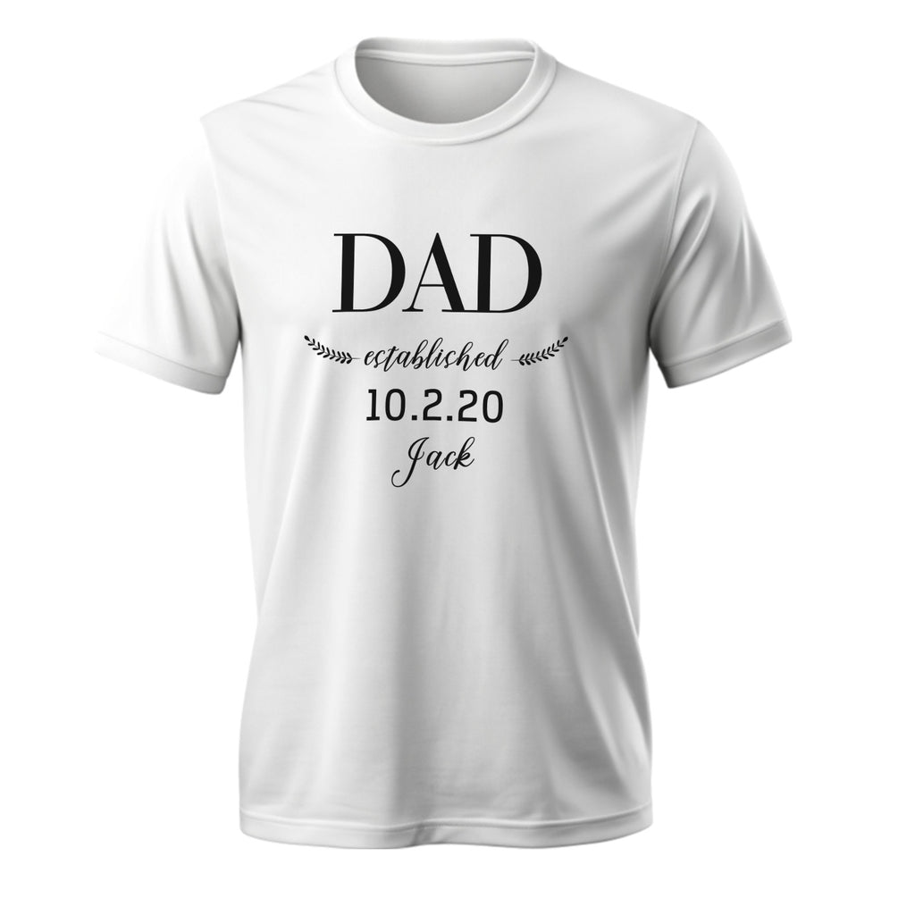 daddy established t shirt father s day birthday gift for dad grandpa t shirt for dad personalized gift photo
