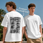 Custom Photo Black & White Style T-shirt Personalized Eyes Shirt for Couple Valentines Gift