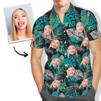 Custom Hawaiian Shirts Muti-face Design Summer Leaves Online Preview Personalized Aloha Beach Shirt For Men