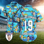 Custom Printed Hawaiian Shirt for Fans Personalized Face and Text Hawaiian Shirt Gift for fans - Mountains Design