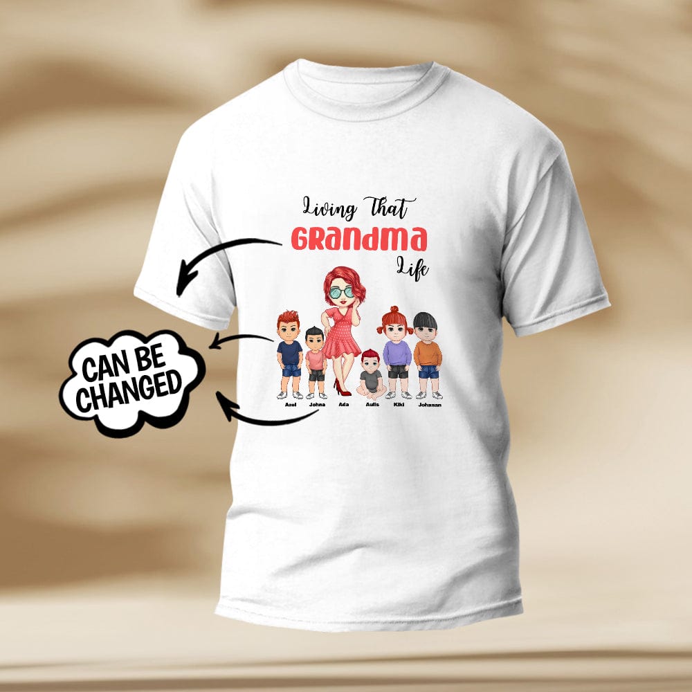 Custom Engraved T-Shirt Living That Grandma Life Pretty Girl Gift For Grandma