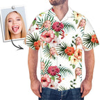 personalized photo summer flower print hawaiian shirt gift for boyfriend