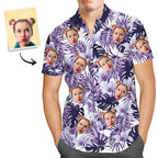 personalized photo purple rainforest print hawaiian shirt gift for boyfriend