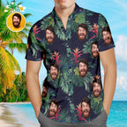 personalized photo hawaiian shirt tropical leaves print gift for boyfriend