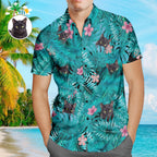 personalized photo hawaiian shirt black cat print gift for boyfriend