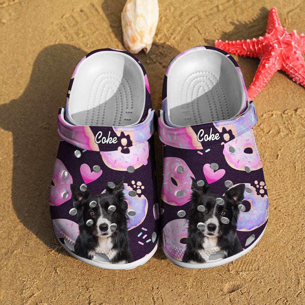 Personalized Pet Portrait Clogs Slipper Funny Donut Print Clog Gift for Pet Lover
