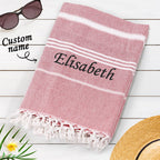 beach towel personalized name soft fringe finish bridesmaid gift for beach bach and bridal image 14