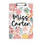 Custom Text Name Folder with Floral Stationery Design – Teacher's Day & Back to School Gift