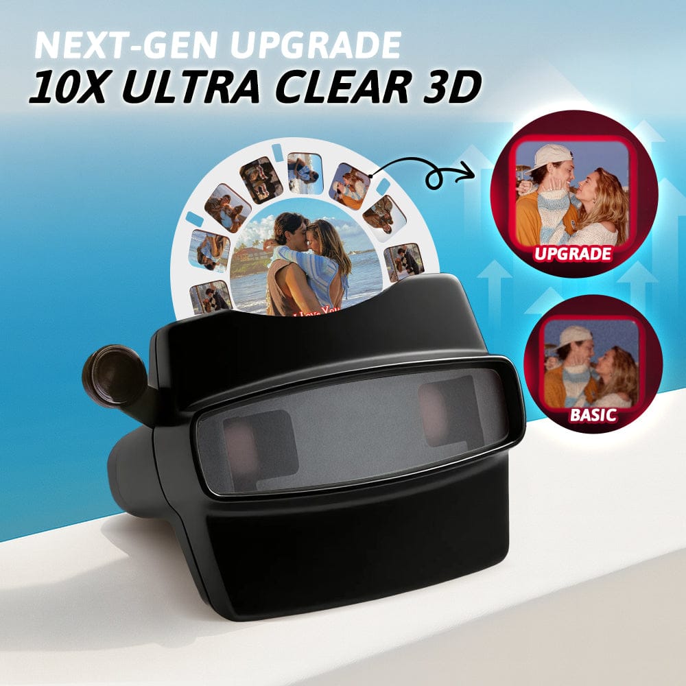 Custom 3D Viewfinder and Reel 10x Ultra-Clear 3D Upgraded Version Personalized Christmas Gifts Text and Photo Viewer with Your Own Photos