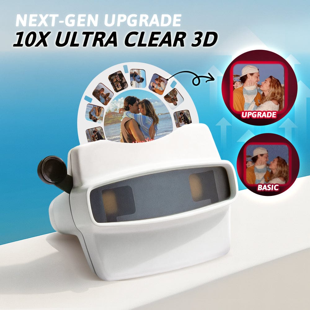 Custom 3D Viewfinder and Reel 10x Ultra-Clear 3D Upgraded Version Personalized Christmas Gifts Text and Photo Viewer with Your Own Photos