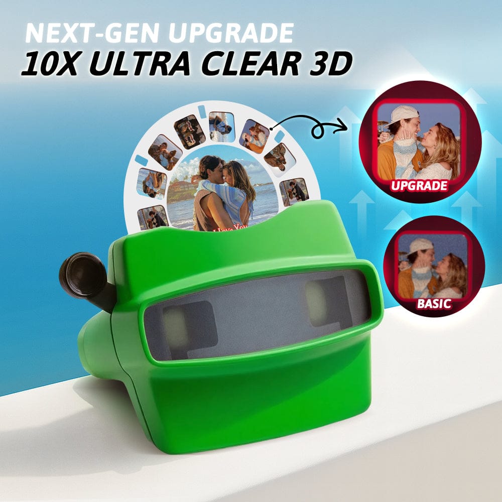 Custom 3D Viewfinder and Reel 10x Ultra-Clear 3D Upgraded Version Personalized Christmas Gifts Text and Photo Viewer with Your Own Photos
