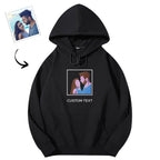 Sudadera con capucha bordada y con texto personalizado, ajuste cómodo y moderno para amantes.