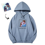 Sudadera con capucha bordada y con texto personalizado, ajuste cómodo y moderno para amantes.