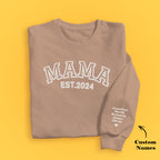 Custom Name Puff Print Mama Sweatshirt EST 2024 Sweatshirt Mother's Day Gift