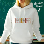 Personalized Teacher Hooded Sweatshirt Teacher Custom Name Hooded Sweatshirt Back to School Gifts