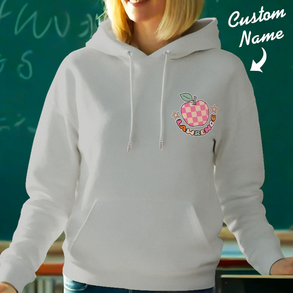 Personalized In My Teacher Era Hooded Sweatshirt Teacher Custom Name Hooded Sweatshirt Back to School Gifts