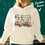 Personalized Wildflower Hooded Sweatshirt Teacher Custom Name Hooded Sweatshirt Back to School Gifts