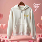 Personalized Mrs Bride Hoodie with Name Zip Up Hoodie Wedding Bridal Shower Gift for Bride