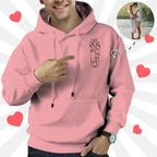 Custom Embroidered Hoodies Portrait From Photo Outline Photo Sweatshirt Gift for Men