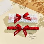 Personalized Bridal Garter Set With White Lace You're Next Bridal Garter Set Gift for Bride